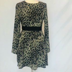 ALTAR’D STATE Black Print Long Sleeve Dress Sz L